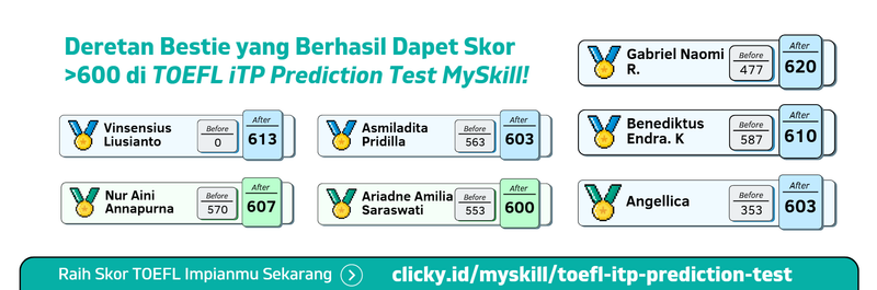 Image 0 for 👉 Testimoni Prediksi Tes TOEFL ITP MySkill