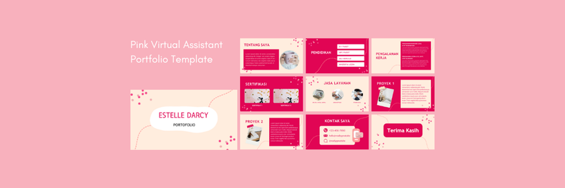 Highlight image 2 for [FREE] 3 Virtual Assistant Portfolio Canva Template