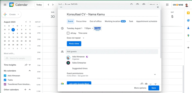Highlight image 2 for Konsultasi CV - Online Meeting