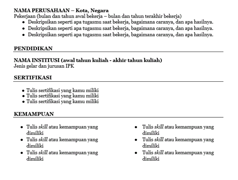 Highlight image for [LIMITED] - KUMPULAN CV ATS & COVER LETTER BAHASA INGGRIS & INDONESIA