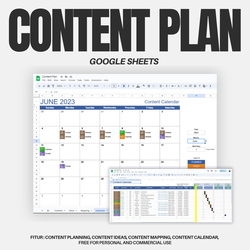 Highlight image 1 for Content Planning Google Sheets Template