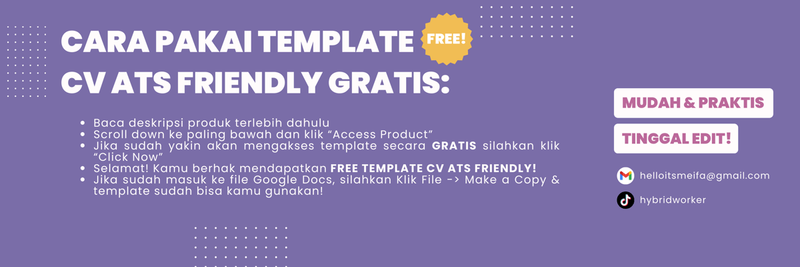 Highlight image 2 for 📝[FREE] TEMPLATE CV ATS FRIENDLY AGAR DILIRIK HRD