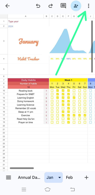 Image 0 for Cara Menggunakan Habits Tracker di Google Spreedsheet 📈