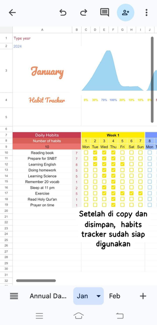 Image 4 for Cara Menggunakan Habits Tracker di Google Spreedsheet 📈