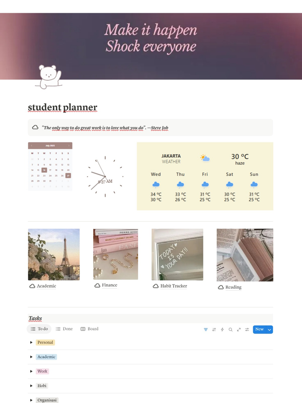 Highlight image for Student Planner: Academic, Finance, Habits Tracker and Reading Tracker