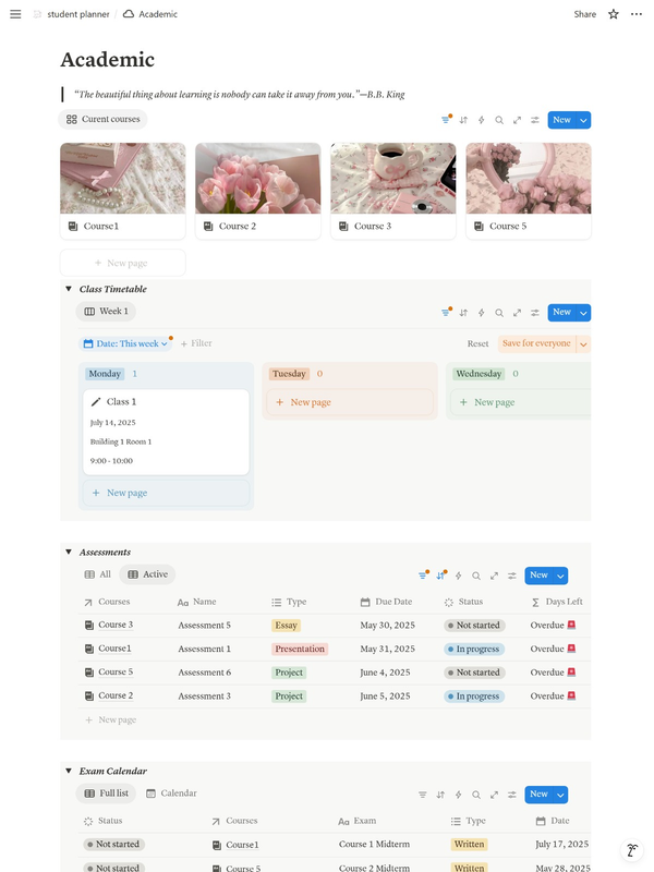 Highlight image for Student Planner: Academic, Finance, Habits Tracker and Reading Tracker