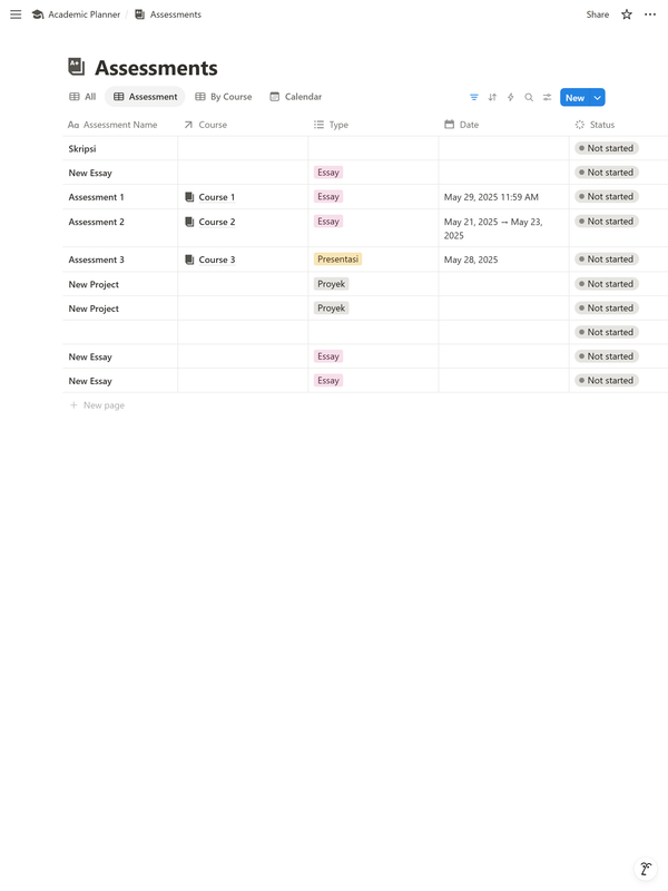 Highlight image 3 for Academic Planner: Assessments tracker, class schedule, course planner, tasks planner and study session planner