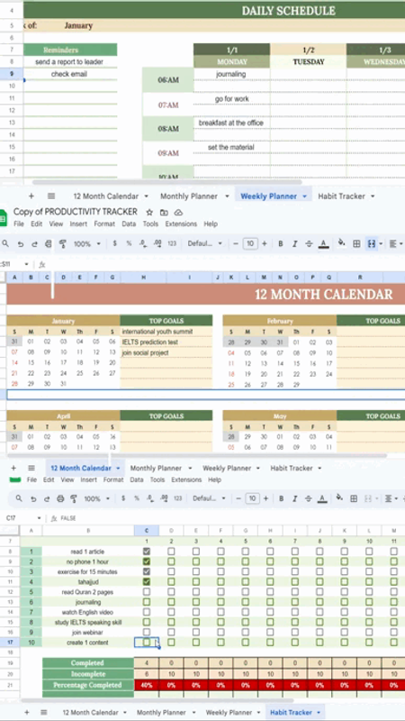 Highlight image 1 for Digital Planner Spreadsheet 2024