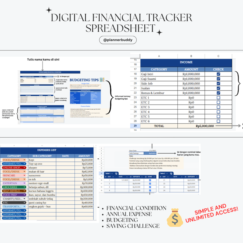 Highlight image for 💻 💰DIGITAL FINANCIAL TRACKER by @plannerbuddy 