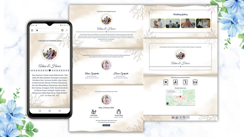 Highlight image 4 for PAKET TEMPLATE UNDANGAN PERNIKAHAN DIGITAL WEB & VIDEO PREMIUM 