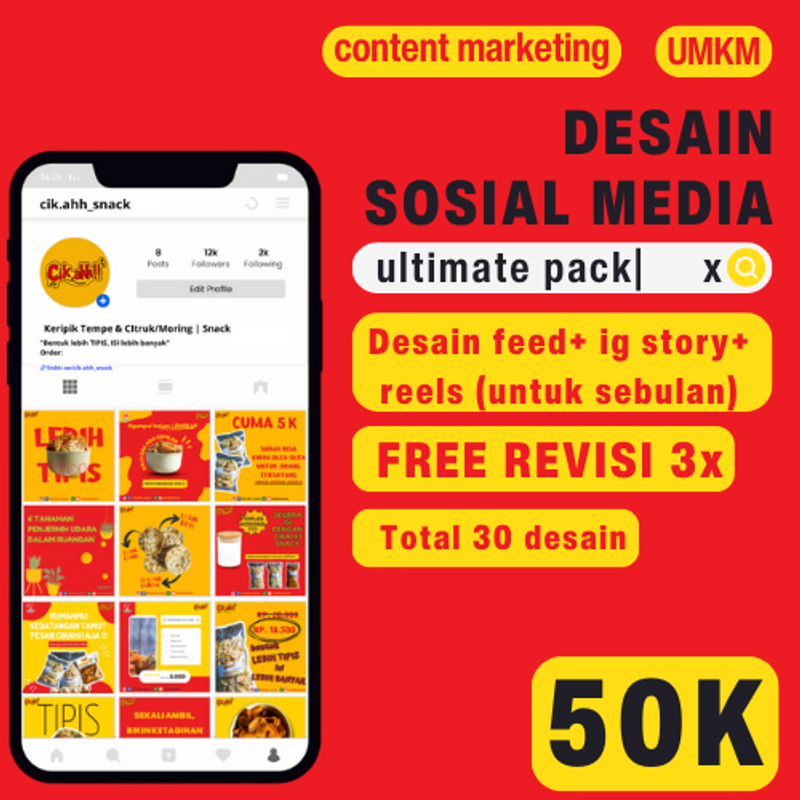 Highlight image for Desain Konten Sosmed Ultimate Pack 50K