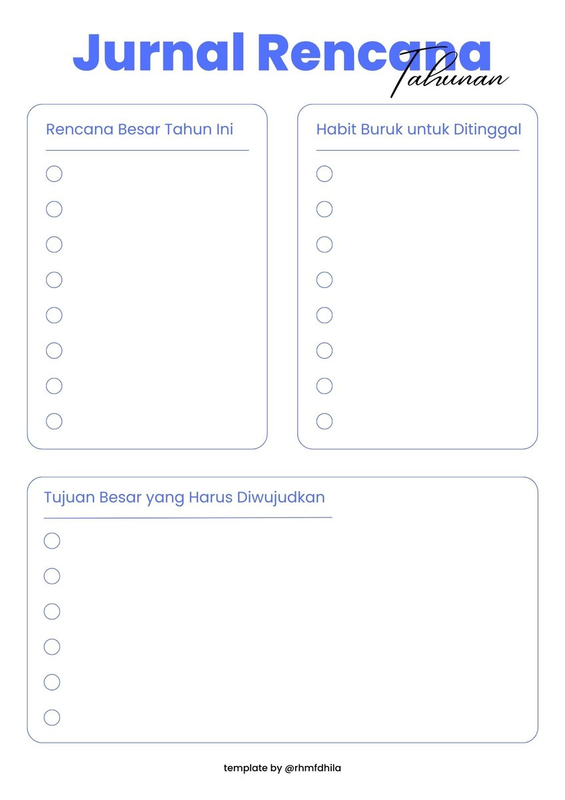 Highlight image for Template Jurnal Rencana Tahunan 