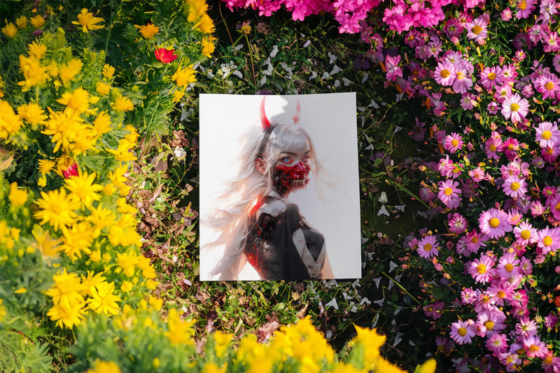 Highlight image for Poster Mockup on a Garden