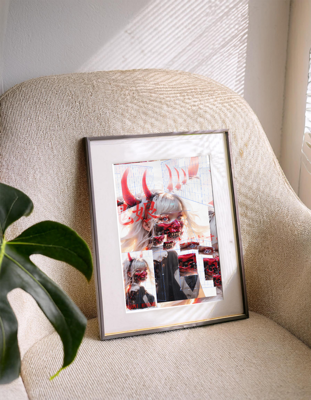 Highlight image for Poster Mockup on a White Sofa
