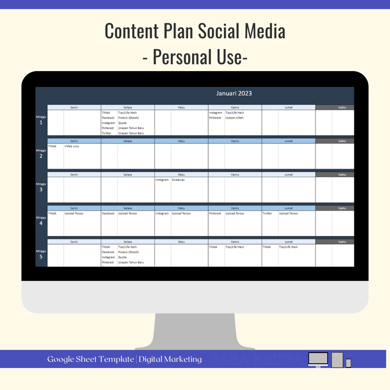 Highlight image for Content Plan Social Media - Personal Use 