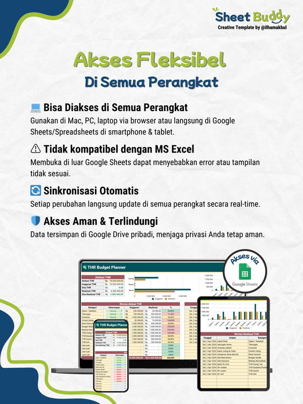 Highlight image 4 for 💸THR Budget Planner Tracker Template (Google Sheet / Spreadsheet not Excel)