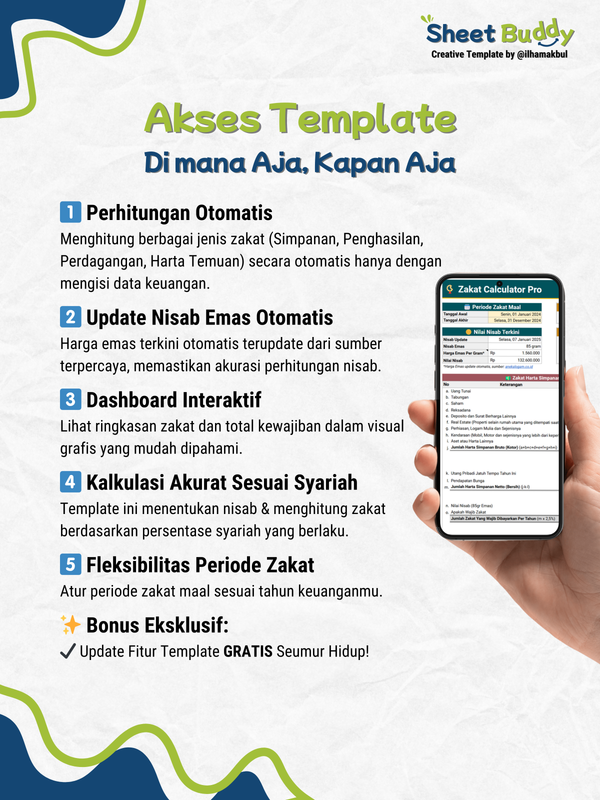 Highlight image 3 for 💵 Zakat Calculator Pro Tracker Template (Google Sheet / Spreadsheet not Excel)