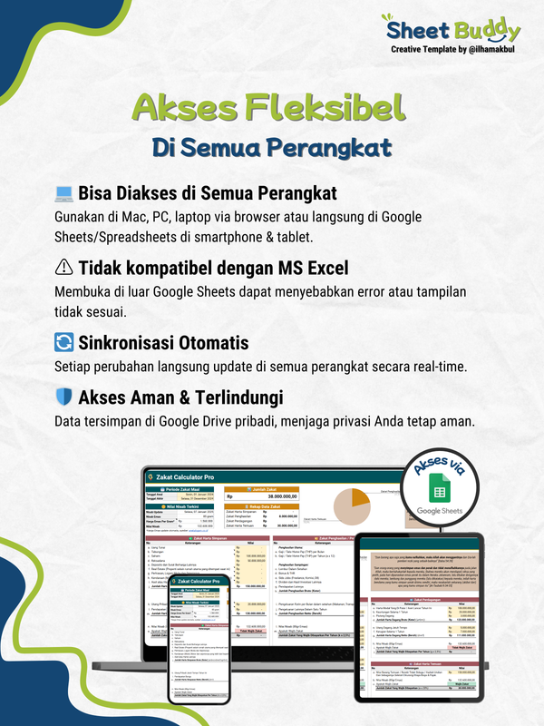 Highlight image 4 for 💵 Zakat Calculator Pro Tracker Template (Google Sheet / Spreadsheet not Excel)