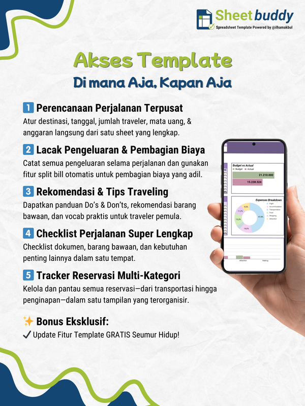 Highlight image for Travel Planner & Itinerary Tracker Template | Atur Liburan - Japan Trip Edition (Google Sheet / Spreadsheet not Excel)