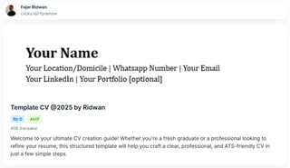 image for [UPDATE 2025] Template CV by Ridwan button