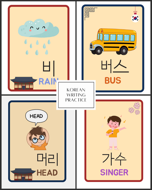 Highlight image for Korean Flashcard Template