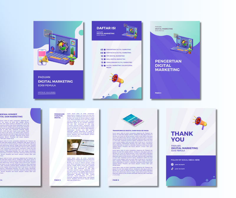 Highlight image for [Only 10K] Design E-Book Digital Marketing Canva Template 