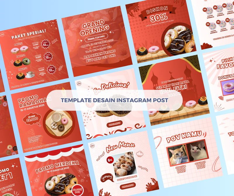 Highlight image 4 for Paket Template Desain IG Post dan Story Untuk Promosi Bisnis dan Usaha