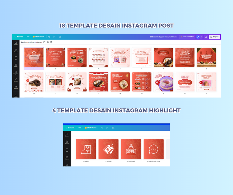 Highlight image 5 for Paket Template Desain IG Post dan Story Untuk Promosi Bisnis dan Usaha