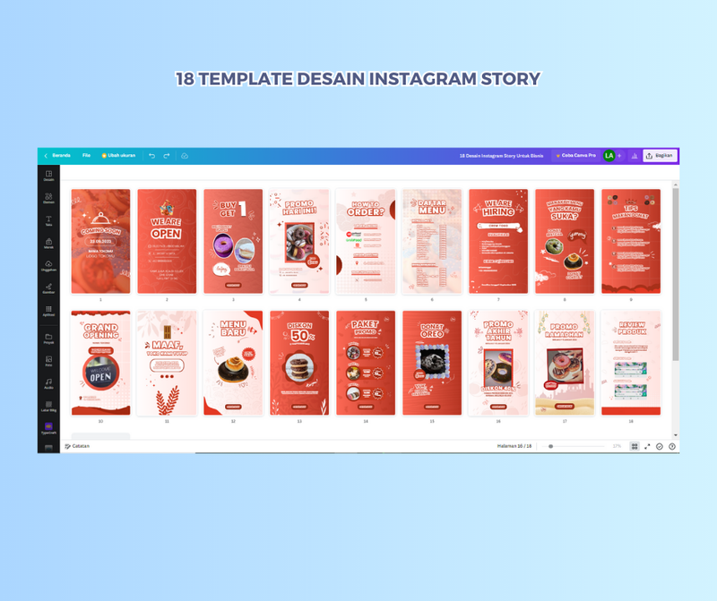 Highlight image 7 for Paket Template Desain IG Post dan Story Untuk Promosi Bisnis dan Usaha