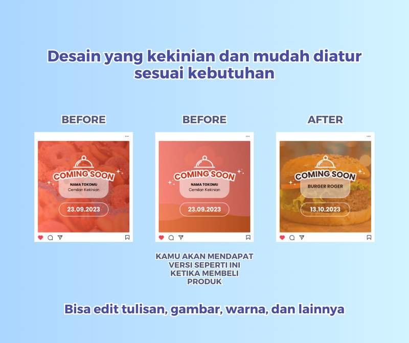 Highlight image 8 for Paket Template Desain IG Post dan Story Untuk Promosi Bisnis dan Usaha