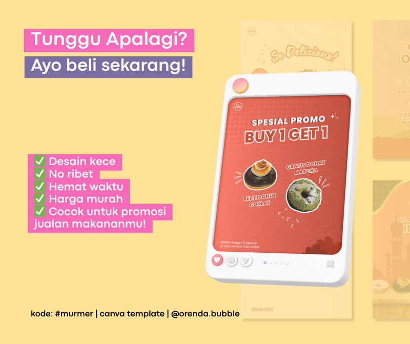 Highlight image 7 for Template Desain Instagram USAHA JUALAN MAKANAN | 40 TEMPLATE DESIGN CANVA 