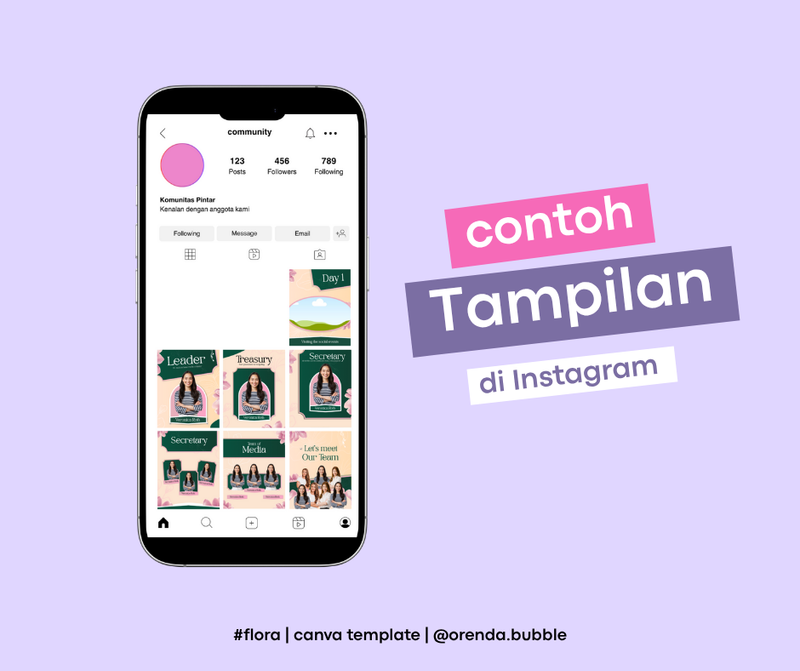Highlight image 5 for Template Feed Instagram Struktur Organisasi & KKN | Template Canva Aesthetic | #FLORA EDITION
