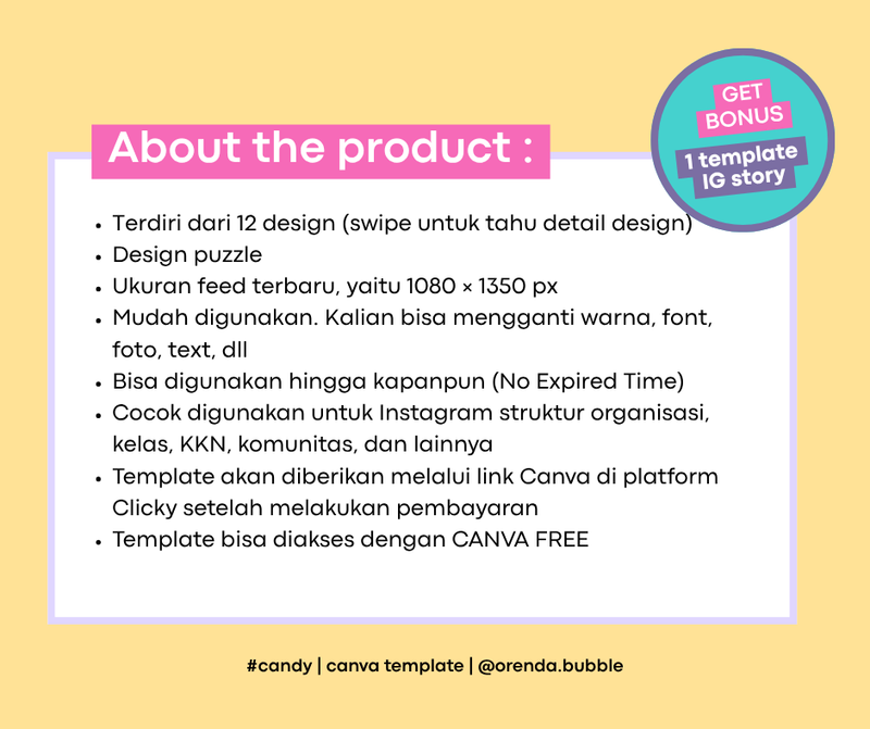 Highlight image 2 for Template Feed Instagram Struktur Organisasi & KKN | Template Canva Aesthetic | #CANDY EDITION