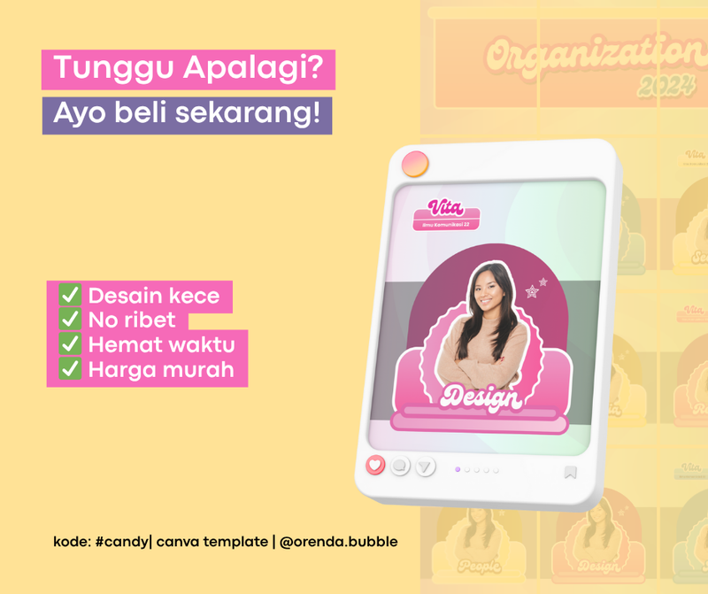Highlight image 5 for Template Feed Instagram Struktur Organisasi & KKN | Template Canva Aesthetic | #CANDY EDITION
