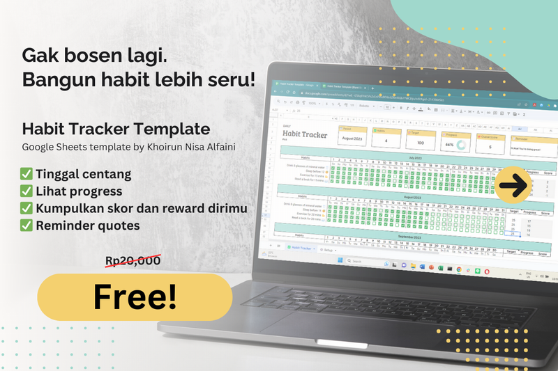 Highlight image for [FREE] Habit Tracker Template (Agustus - Desember 2023)