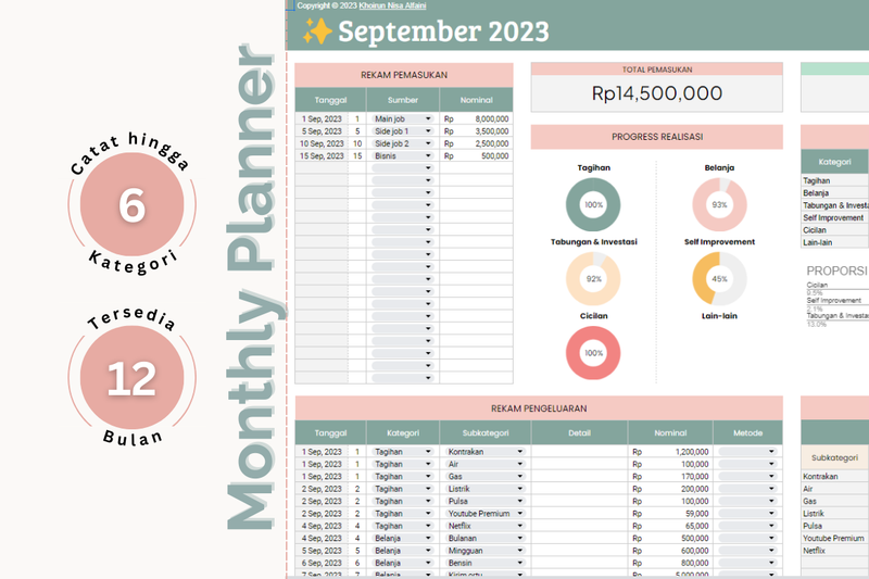 Highlight image for [75% OFF] Monthly Expenses Planner