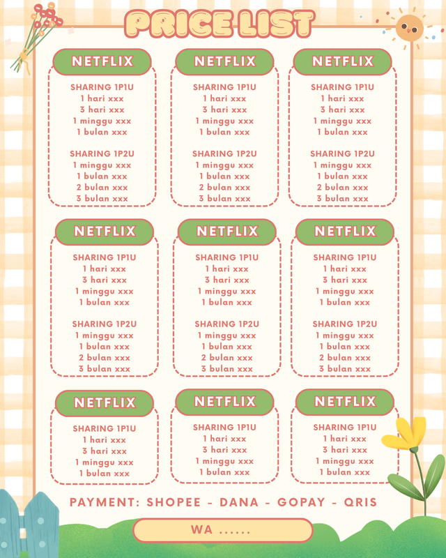 Highlight image for Sunny Garden's Template Pricelist