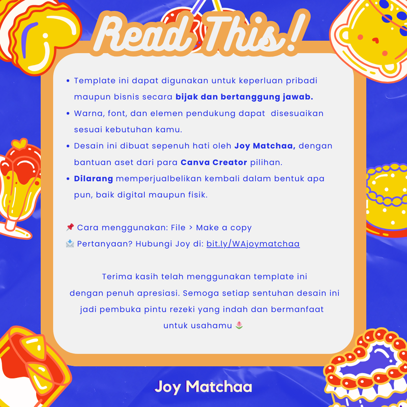 Highlight image 2 for Orange Blue Dessert Template QR Payment
