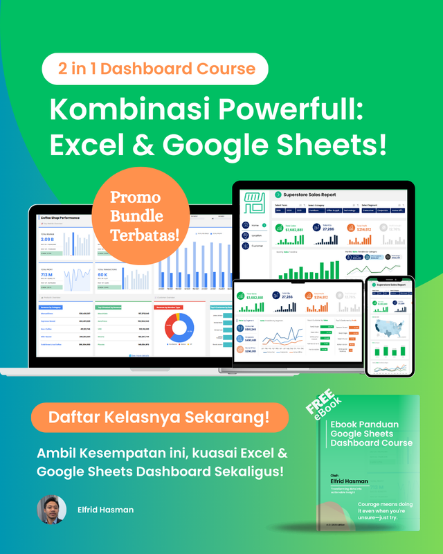 Highlight image 1 for Free - Excel Dashboard dan Google Sheets Dashboard