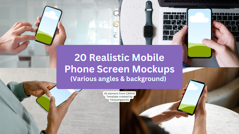 Highlight image for FREE! 20+ Mobile Phone Screen Canva Mockup Siap Pakai
