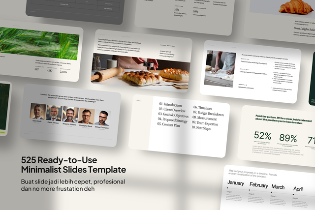 Image for 525 Ready-to-Use Minimalist Slides Template