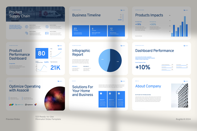 Image for 525 Ready-to-Use Minimalist Slides Template