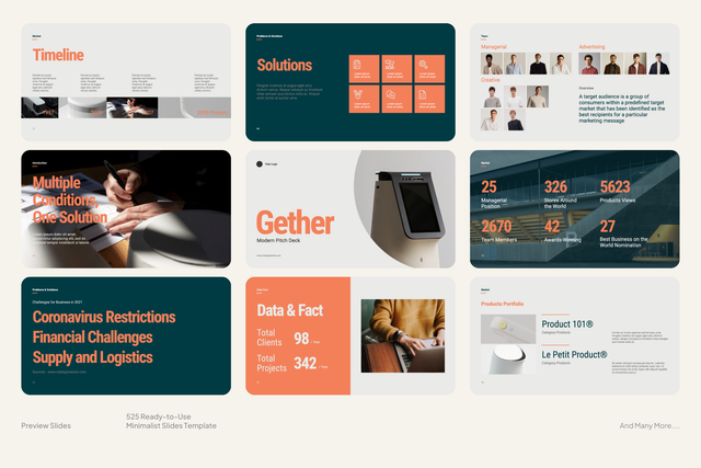 Image for 525 Ready-to-Use Minimalist Slides Template