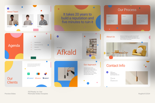 Image for 525 Ready-to-Use Minimalist Slides Template