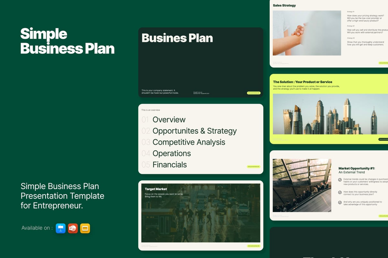 [FREE🔥] Simple Business Plan Presentation Template