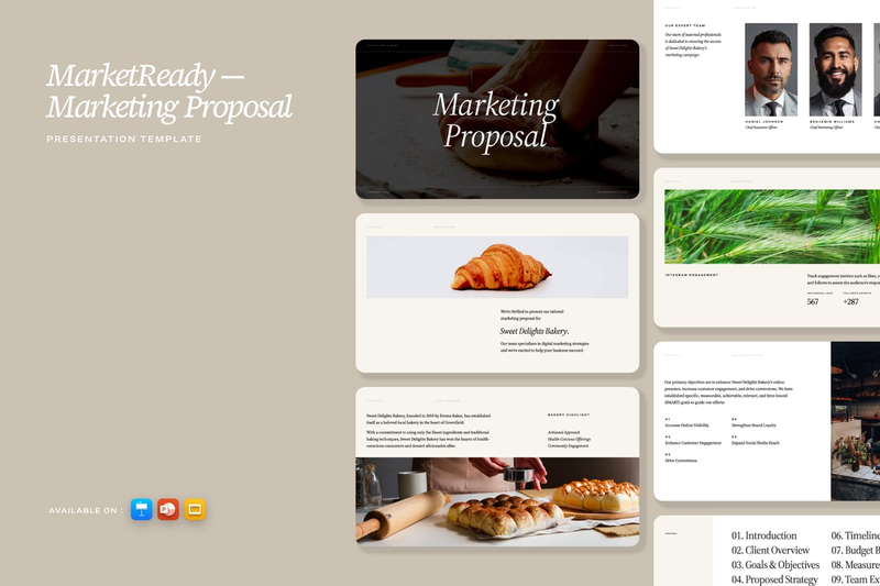 Highlight image for [FREE🔥] MarketReady — Marketing Proposal Presentation Template