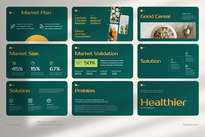 Highlight image 7 for 525 Ready-to-Use Minimalist Slides Template
