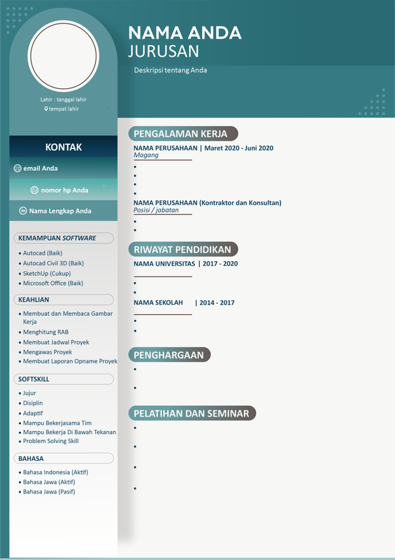 Highlight image for FREE! TEMPLATE CV MANTEP