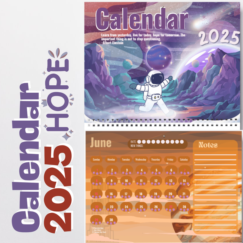 Highlight image for [Printable] Petualangan Luar Angkasa 2025: Kalender Anak dengan Tracker Emosi