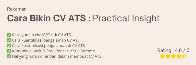 Highlight image for Rekaman - Cara Bikin CV ATS [Practical]